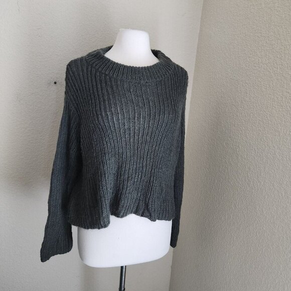 Wooden Ships Long Sleeve Mohair Wool Boxy Sweater Womens Sz Small Olive Green - Picture 11 of 11